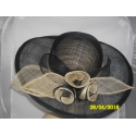 PAGLIA CERIMONIA BICOLORE NERO/BEIGE