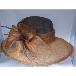 CAPPELLO CERIMONIA BICOLORE MARRONE/RUGGINE ART.501CAPPE