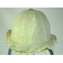 CAPPELLO CERIMONIA BIMBA BEIGE CON LAME' 100% COTONE