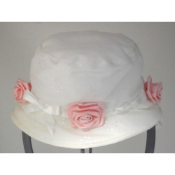 CAPPELLO CERIMONIA BIMBA ROSE 100% COTONE