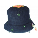 CAPPELLO CLOCHE JEANS FIORE 100% COTONE