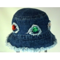 CAPPELLO CLOCHE JEANS SFRANGIATO 100% COTONE