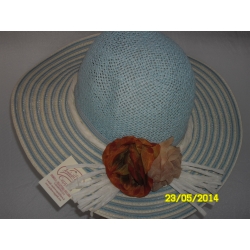 CAPPELLO PAGLIA E COTONE CON FIORE