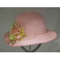 CAPPELLO CERIMONIA BIMBA ROSA CON FIORE