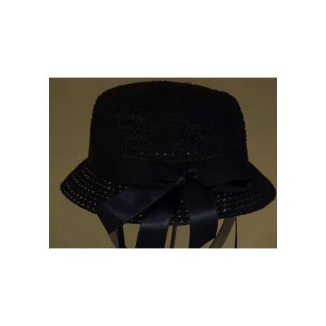 CAPPELLO PAGLIA CERIMONIA BIMBA BLU