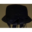 CAPPELLO PAGLIA CERIMONIA BIMBA BLU