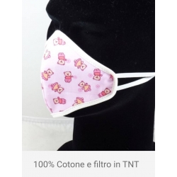 MASCHERINA BIMBO 100% COTONE CON FILTRO TNT