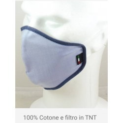 MASCHERINA TINTA UNITA 100% COTONE CON FILTRO TNT