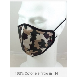 MASCHERINA MIMETICA 100% COTONE CON FILTRO TNT