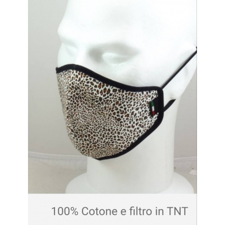 MASCHERINA DONNA  100% COTONE CON FILTRO TNT