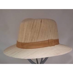 CAPPELLO 100% LINO CON CINTURINO SCAMOSCIATO