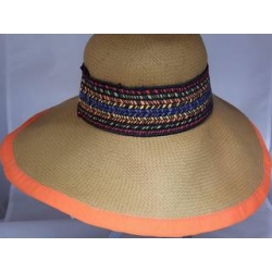 CAPPELLO TESA LARGA AMATI CON NASTRO MULTICOLORE