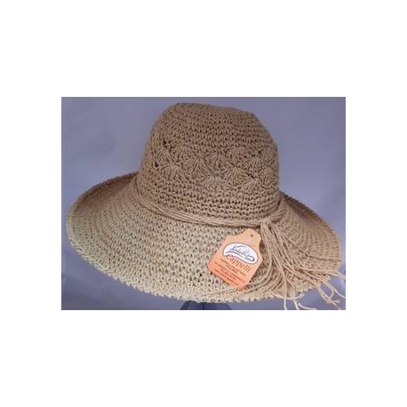 CAPPELLO  DONNA UNCINETTO 100% PAGLIA PIEGHEVOLE