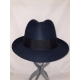 BORSALINO CAPPELLO FEDORA TINTA UNITA BLU