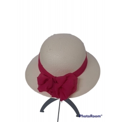 CAPPELLO BAMBINA PSEUDO PANAMA CON FOULARD