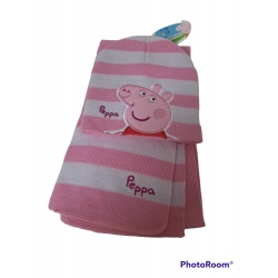 CUFFIA E SCIARPA PEPPA PIG ROSA