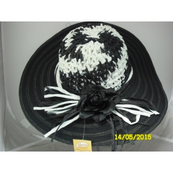 CAPPELLO PAGLIA BIANCO NERO