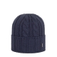 CUFFIA UNISEX IN MAGLIA A COSTE CON TRECCIA E RISVOLTO
