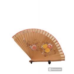 VENTAGLIO ABANICO IN LEGNO DECORATO A MANO
