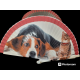 VENTAGLIO ALBANIO IN LEGNO DECORATO A MANO CANI E GATTI