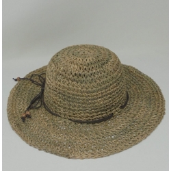 CAPPELLO PAGLIA INTRECCIATA CON CORDINO