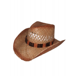 CAPPELLO DA COWBOY IN PAGLIA CON COLLANA