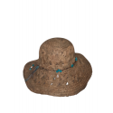 CAPPELLO IN PAGLIA ERBA NATURALE CON COLLANA PIETRE