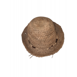 CAPPELLO CLOCHE IN PAGLIA ERBA NATURALE FALDA SU'/GIU'