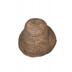 CAPPELLO CLOCHE IN PAGLIA ERBA NATURALE FALDA SU'/GIU CON FIORE