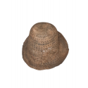 CAPPELLO CLOCHE IN PAGLIA ERBA NATURALE FALDA SU'/GIU CON FIORE