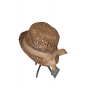 CAPPELLO CLOCHE IN PAGLIA ERBA NATURALE FALDA SU'/GIU'  CON FIOCCO