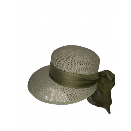 CAPPELLO DA SOLE MODELLO VISIERONE IN RETE CON FOULARD