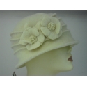 CAPPELLO DONNA 100% LANA CON FIORI